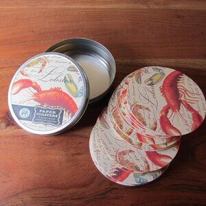 12 lobster paper coasters NIB michel design works COS136 (H271)